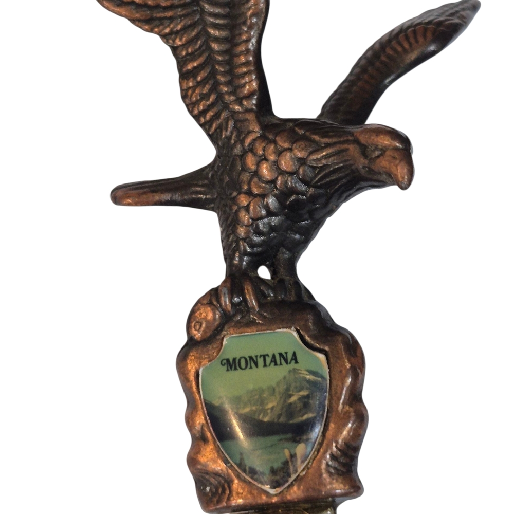 Bronze Eagle Souvenir with Montana Emblem